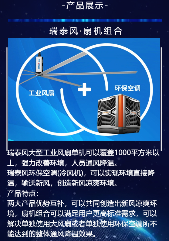 大型鋼結(jié)構(gòu)廠房降溫,大型鐵皮廠房降溫通風,高大型倉庫倉儲中心降溫通風,高大型空間降溫,湖北廠房降溫，瑞泰風扇機組合